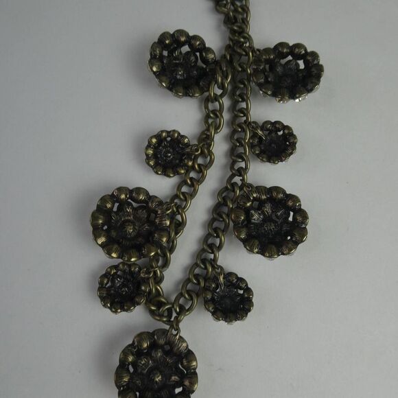 Baublebar Bib Statement Rhinestone Necklace Crystal Rhinestone Cluster Dangles - Picture 8 of 9